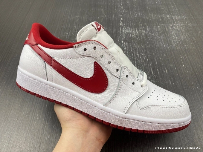 Official Maikesneakers Red Retro 1 Varsity Jordan White Low 705329-101 0729